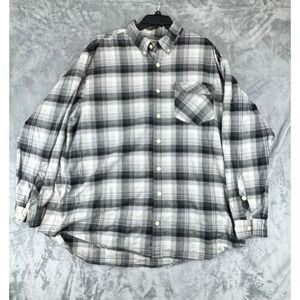 Duluth Trading Co Mens 2XL Tall Plaid Flannel Button Up Shirt Long Sleeve Cotton